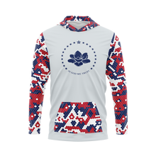 Mississippi Color Block Red White and Blue Hex Camo Performance Hoodie