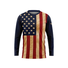 Aged US Flag Long Sleeve Performance Shirt