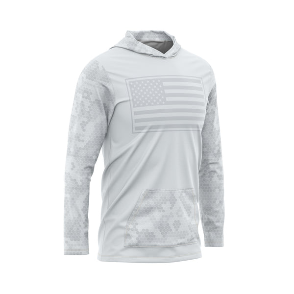 US Flag Color Block Ghost Hex Camo Performance Hoodie