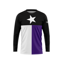 Purple, Black, and White Texas Flag Long Sleeve Performance Shirt