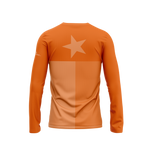 Burnt Orange Tonal Texas Flag Long Sleeve Performance Shirt