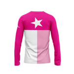Pink and White Texas Flag Long Sleeve Performance Shirt