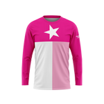 Pink and White Texas Flag Long Sleeve Performance Shirt