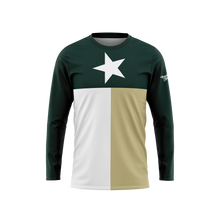 Green, Gold, and White Texas Flag Long Sleeve Performance Shirt