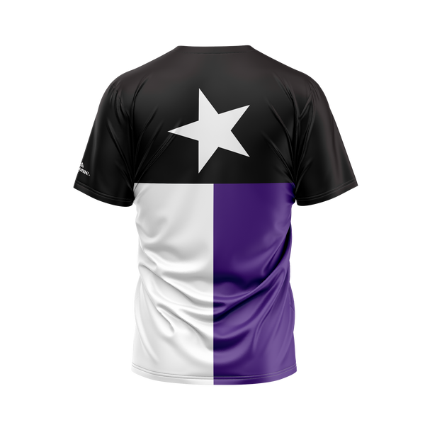 Purple, Black, and White Texas Flag Performance Shirt