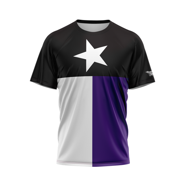 Purple, Black, and White Texas Flag Performance Shirt