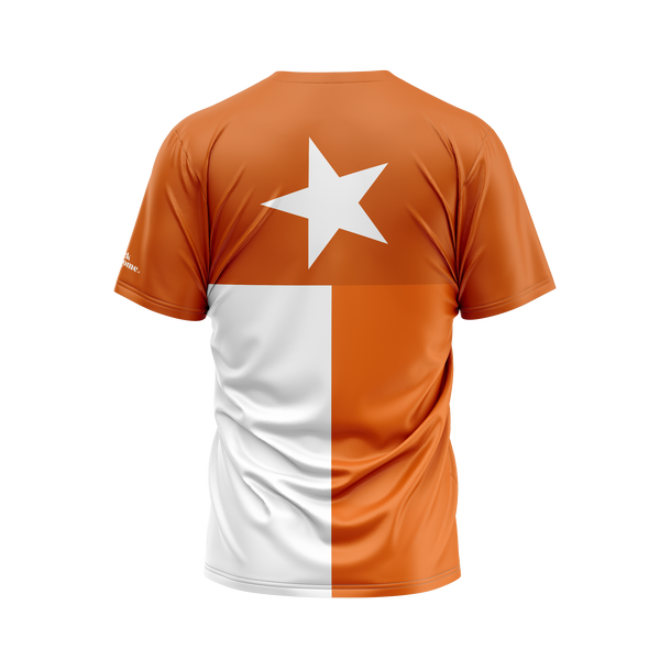 Burnt Orange and White Texas Flag Performance Shirt