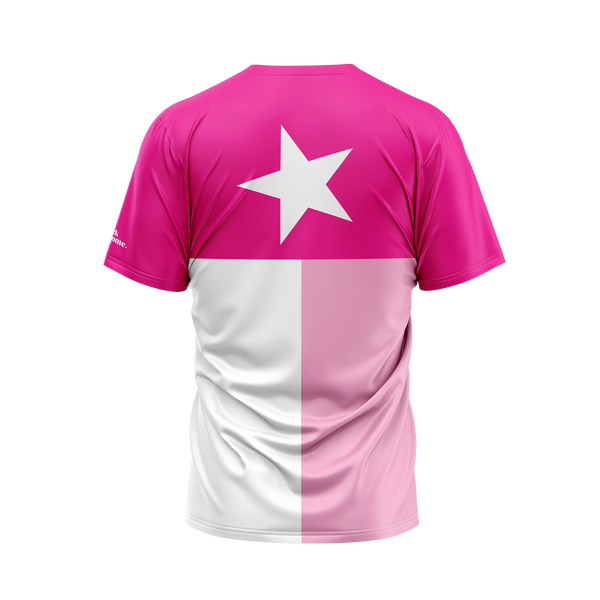 Pink and White Texas Flag Performance Shirt