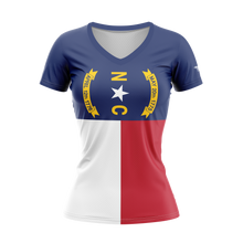 North Carolina Flag Ladies V-Neck Performance Shirt