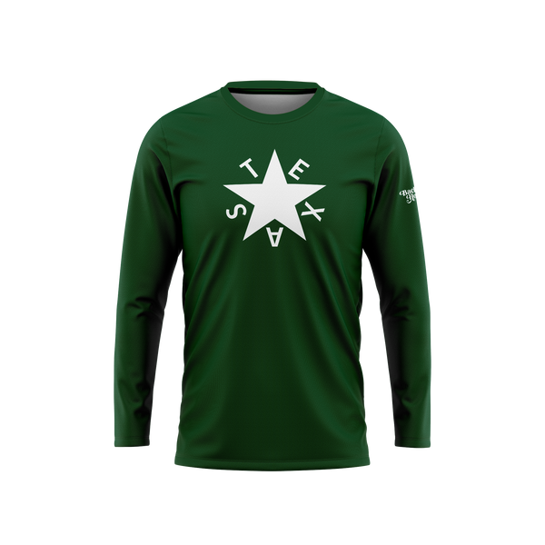 Green First Republic of Texas Flag Long Sleeve Performance Shirt