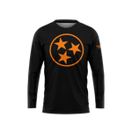Black-Orange Tennessee 3 Stars Long Sleeve Performance Shirt