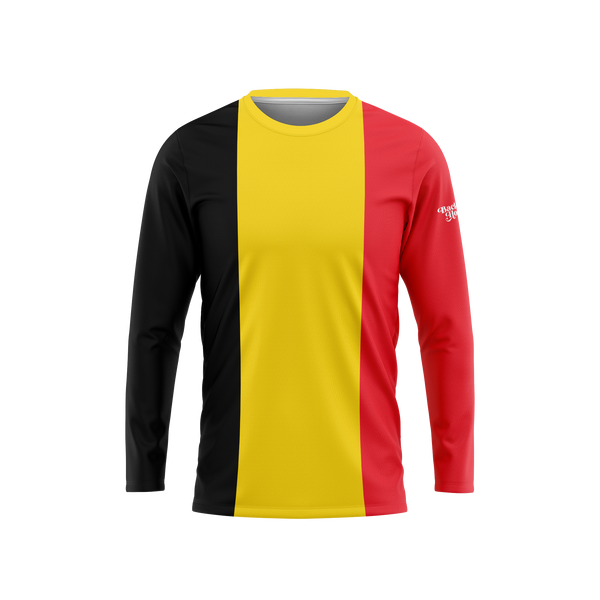 Belgium Flag Long Sleeve Performance Shirt