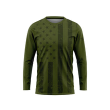 US Dark Green Flag Long Sleeve Performance Shirt