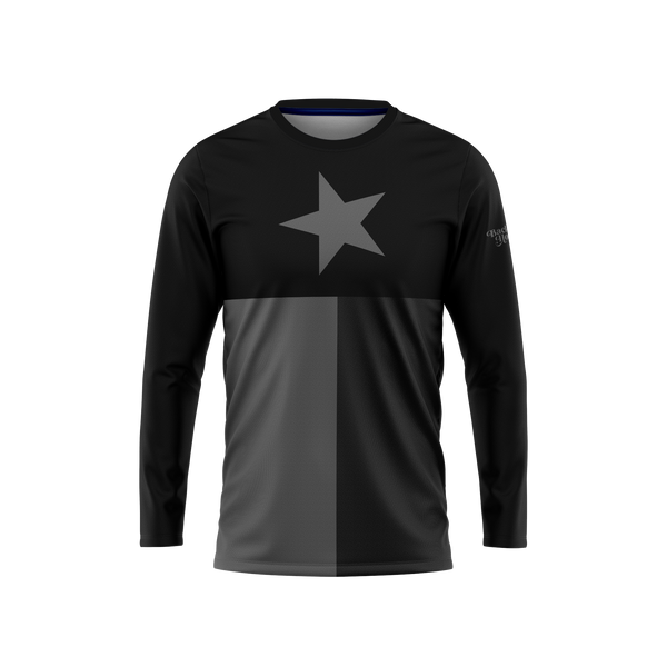 Dark Texas Flag Long Sleeve Performance Shirt