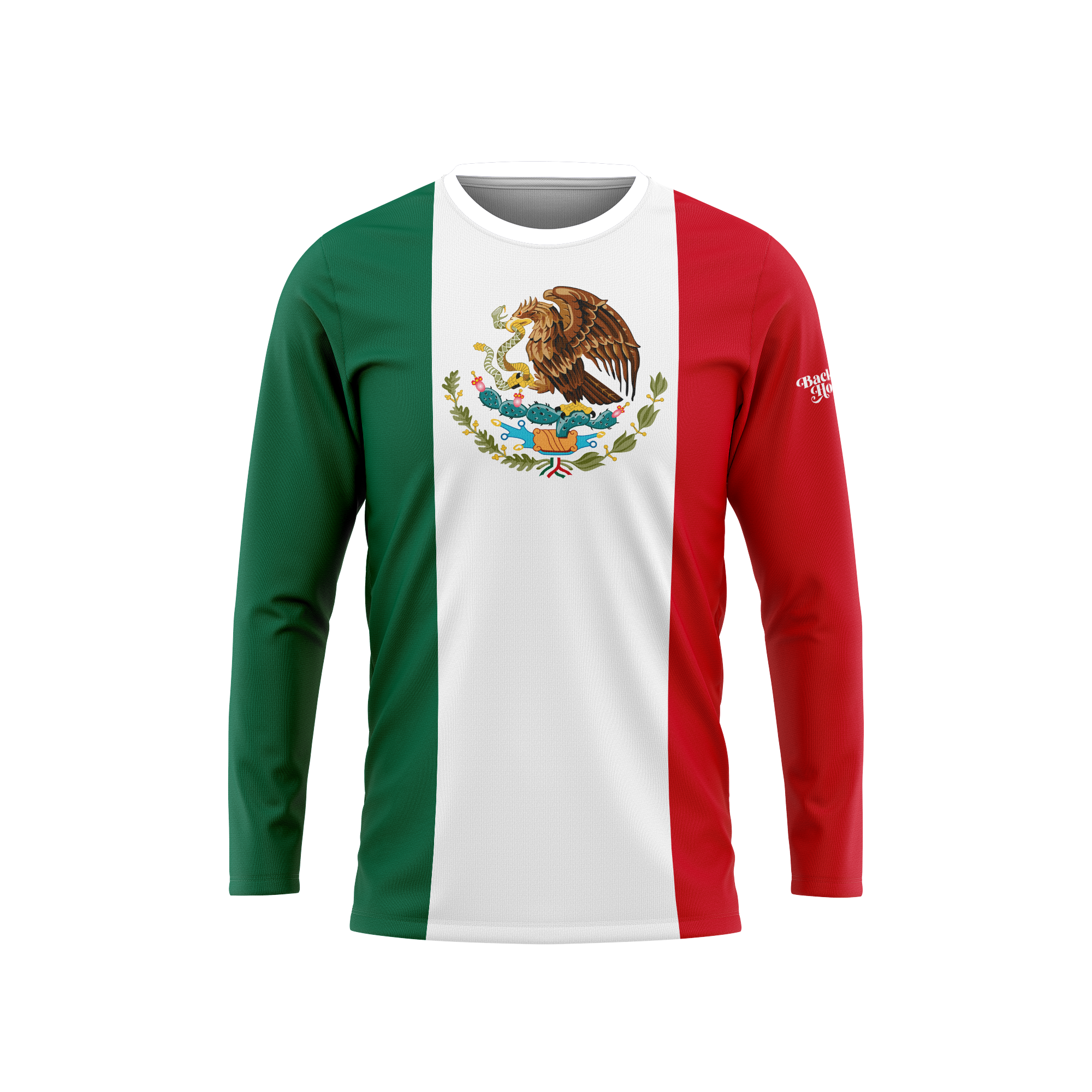 Mexico Flag Long Sleeve Performance Shirt BackHome.us