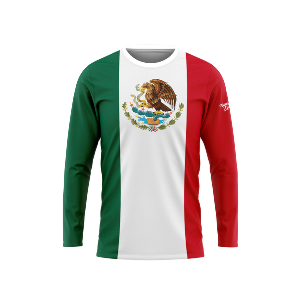 Mexico Flag Long Sleeve Performance Shirt