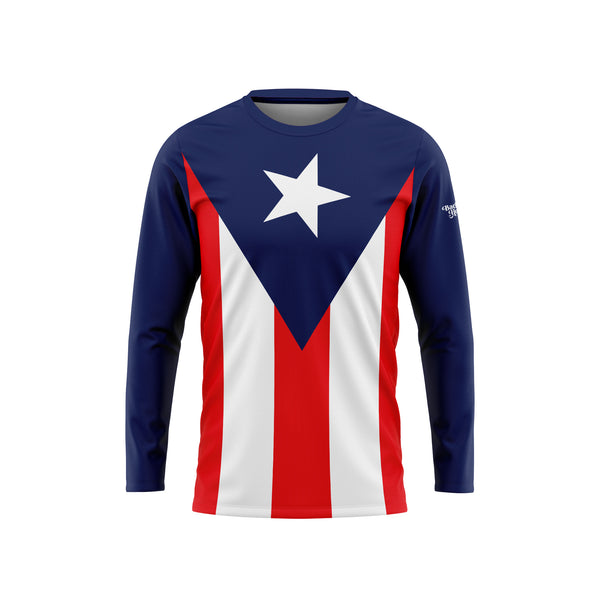Puerto Rico Flag Long Sleeve Performance Shirt