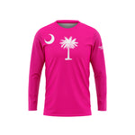 Fluorescent Pink South Carolina Flag Long Sleeve Performance Shirt