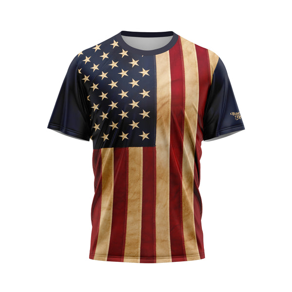 Aged US Flag Performance Shirt