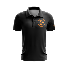 Black-Orange Tennessee 3 Stars Performance Golf Shirt
