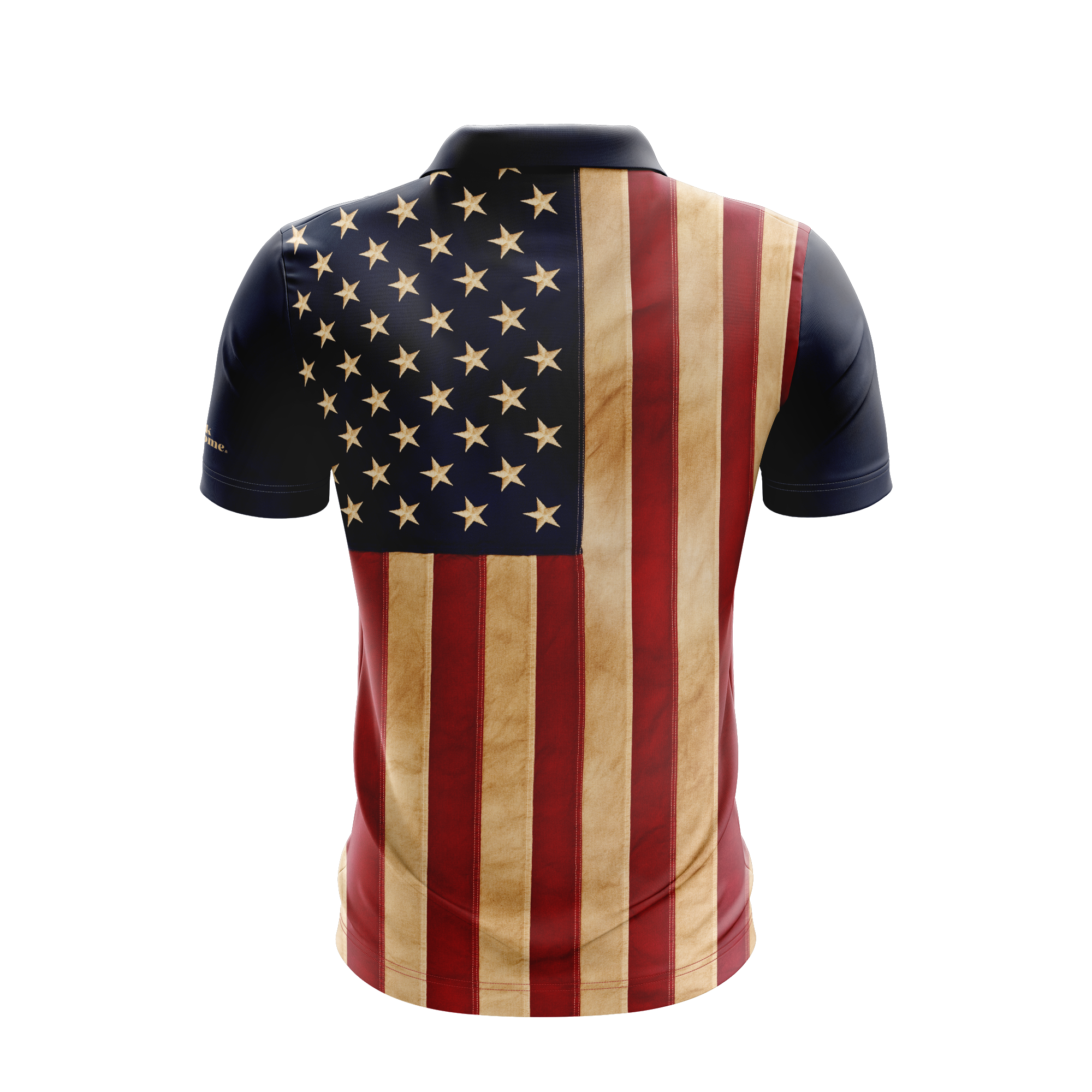 Aged USA Flag Performance Golf Shirt XL