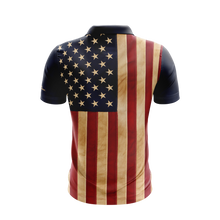 Aged USA Flag Performance Golf Shirt