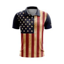 Aged USA Flag Performance Golf Shirt