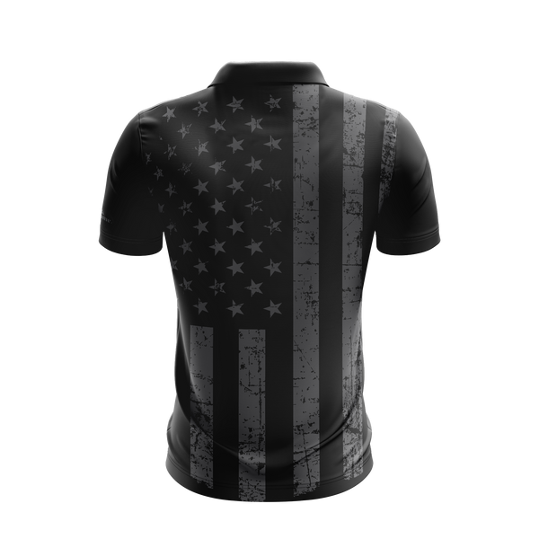 Dark USA Flag Performance Golf Shirt