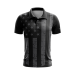 Dark USA Flag Performance Golf Shirt