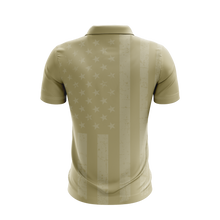 Gold USA Flag Performance Golf Shirt