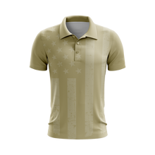 Gold USA Flag Performance Golf Shirt