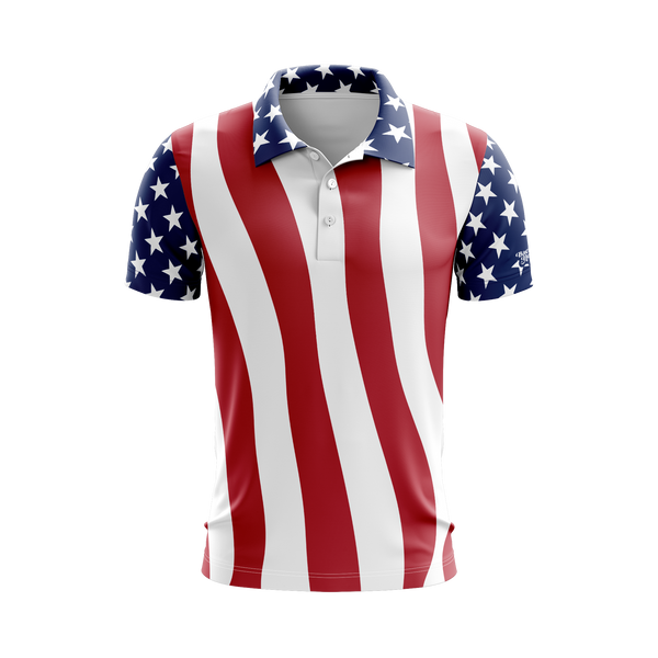 US Stars and Stripes Performance Golf Shirt