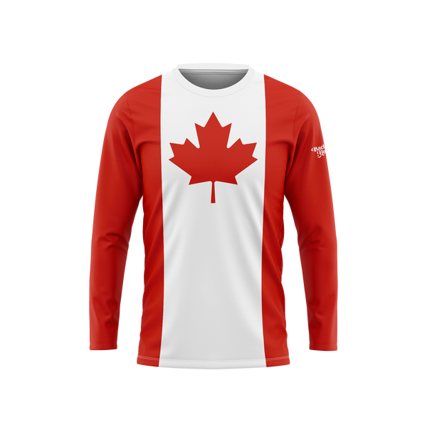 Canada Flag Long Sleeve Performance Shirt