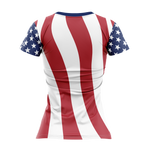 US Stars and Stripes Ladies V-Neck Performance Shirt